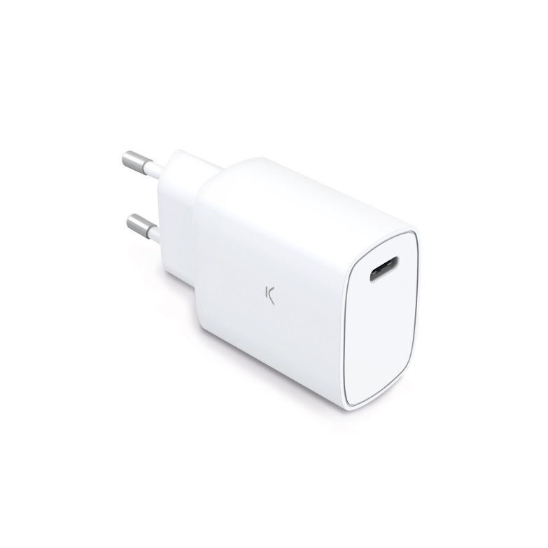 KSIX 20 W Wall Charger Power Delivery Fast Charge USB C Port White