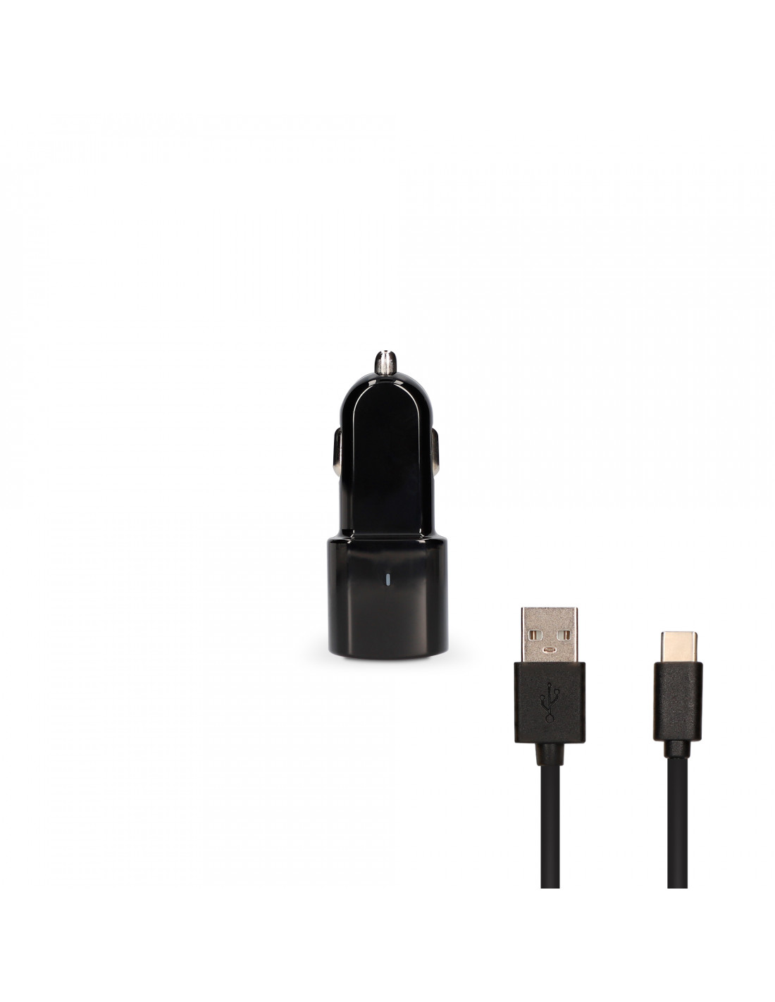 Contact Cargador de Coche 20W Quick Charge 3.0 Multipuerto USB-C y USB-A  Negro