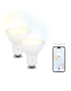 Philips Hue Smart 60W GU10 LED Bulb - White Ambiance Warm-to-Cool White  Light - 2 Pack - 400LM - Indoor - Control with Hue App - Works with Alexa