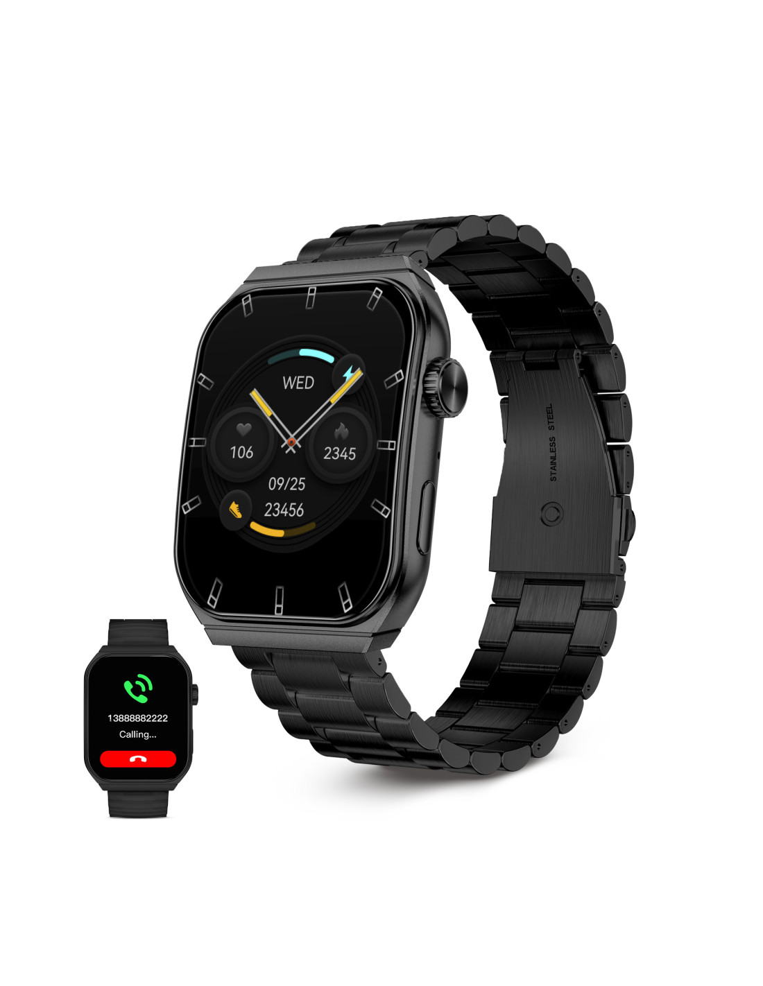 Ksix Urban 3 smartwatch, 1.69 IPS Full Touch, BT 5.2+BLE 3.0, 2d,  Monitoring, 10 sports modes, Water resistant, White